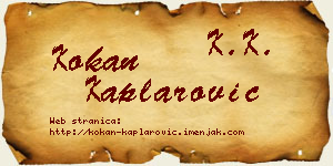 Kokan Kaplarović vizit kartica
